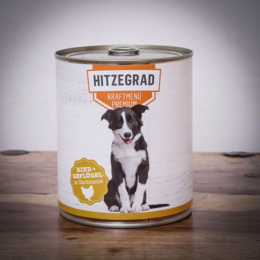 Hitzegrad - Kraftmenü, 800g für Hunde Sparpaket 6 Dosen