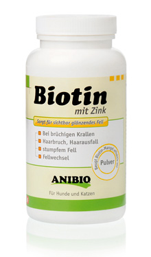 Anibio Biotin (Pulver)  + Zink, 220 g für Hunde 