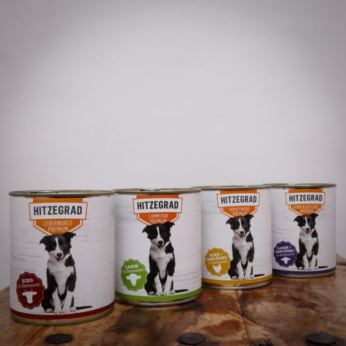 Hitzegrad - Nassfutter-Probierpaket für Hunde, 24*800g 